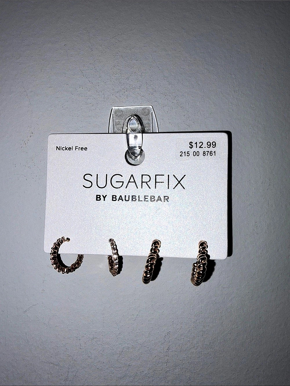 Sugarfix by BaubleBar Gold Hoop Earring Set Nickel Free NEW